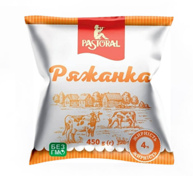 Ряжанка PASTORAL, 450г, 4%